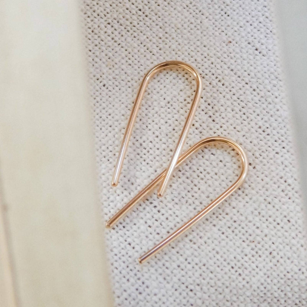 Open Arc Dangle Earrings, 14k Gold Fill & Sterling Silver: SILVER