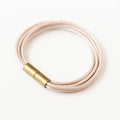 Magnetic Multi Cord Leather Bracelet: Blush / 7"