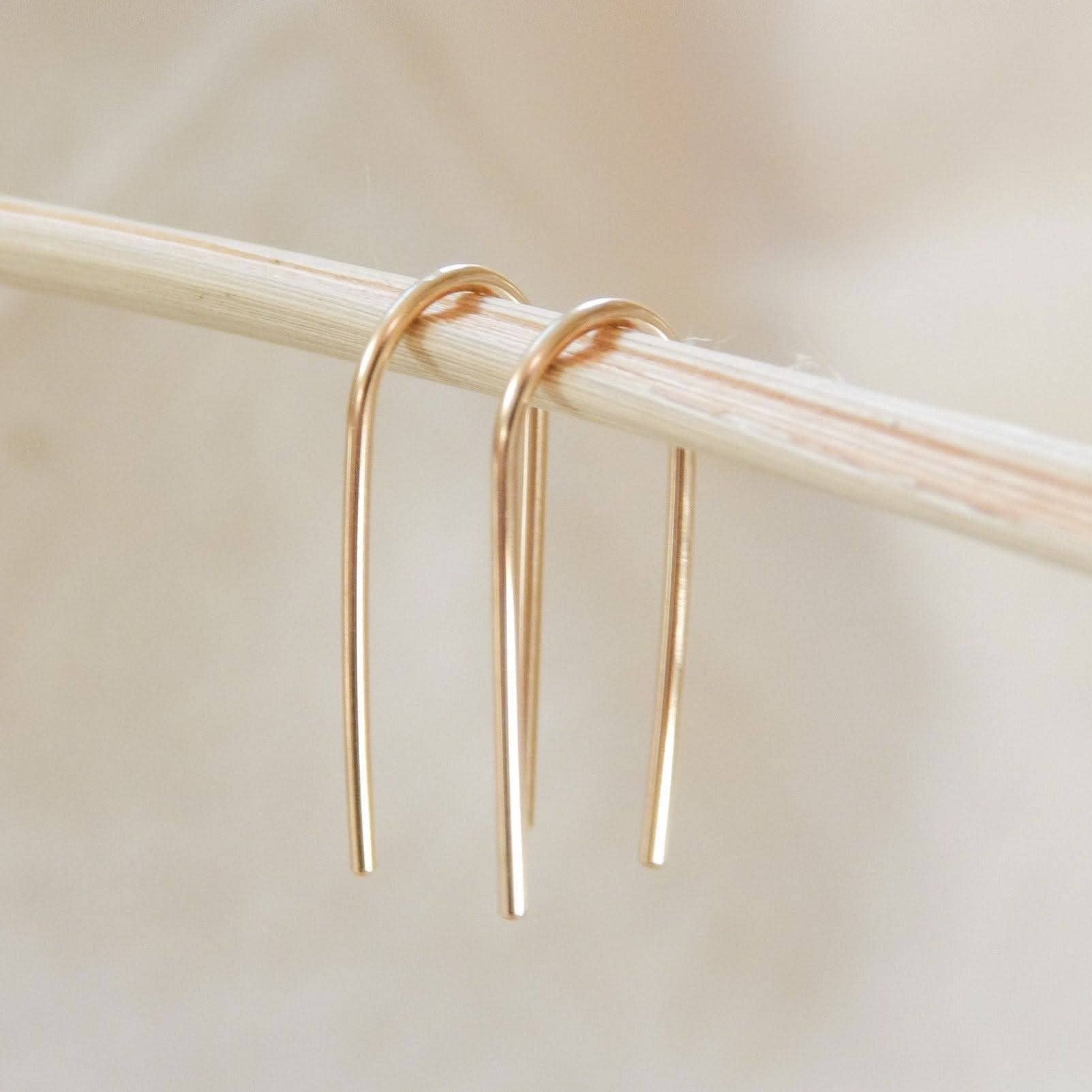 Open Arc Dangle Earrings, 14k Gold Fill & Sterling Silver: SILVER