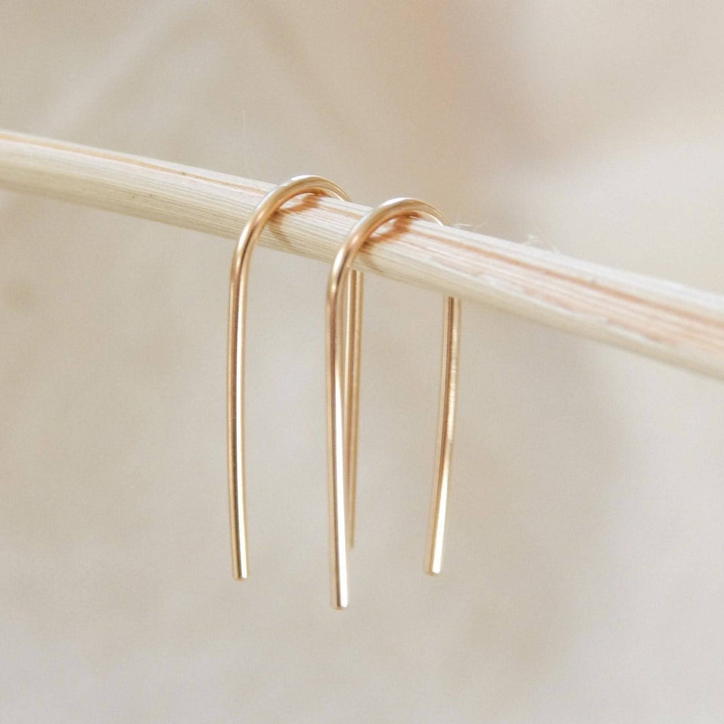 Open Arc Dangle Earrings, 14k Gold Fill & Sterling Silver: Gold