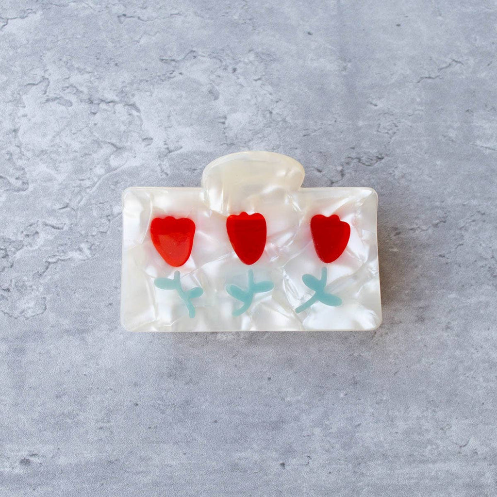 Eco Beyond the Tulip Hair Claw Clip: Vintage Tulip Red