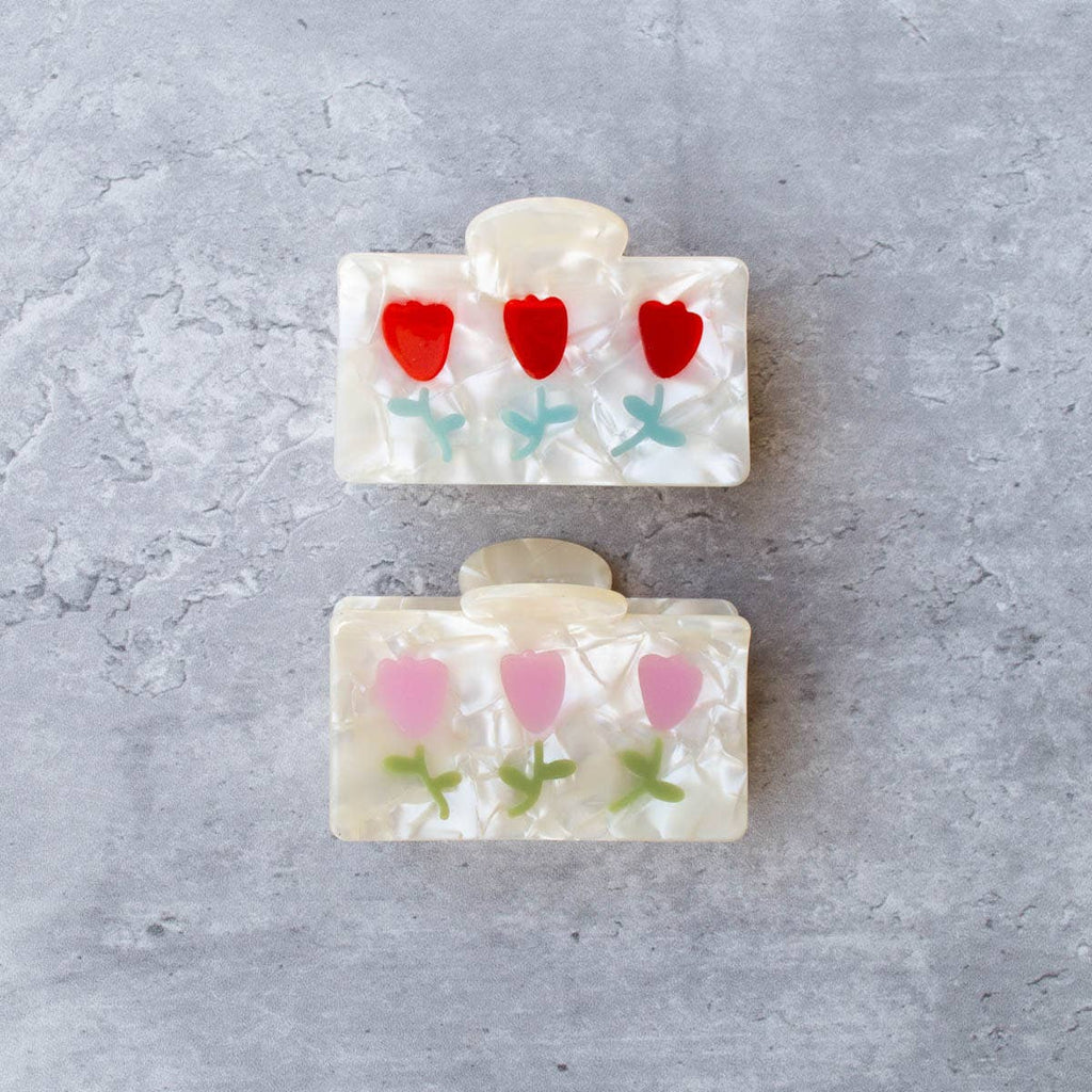 Eco Beyond the Tulip Hair Claw Clip: Vintage Tulip Red