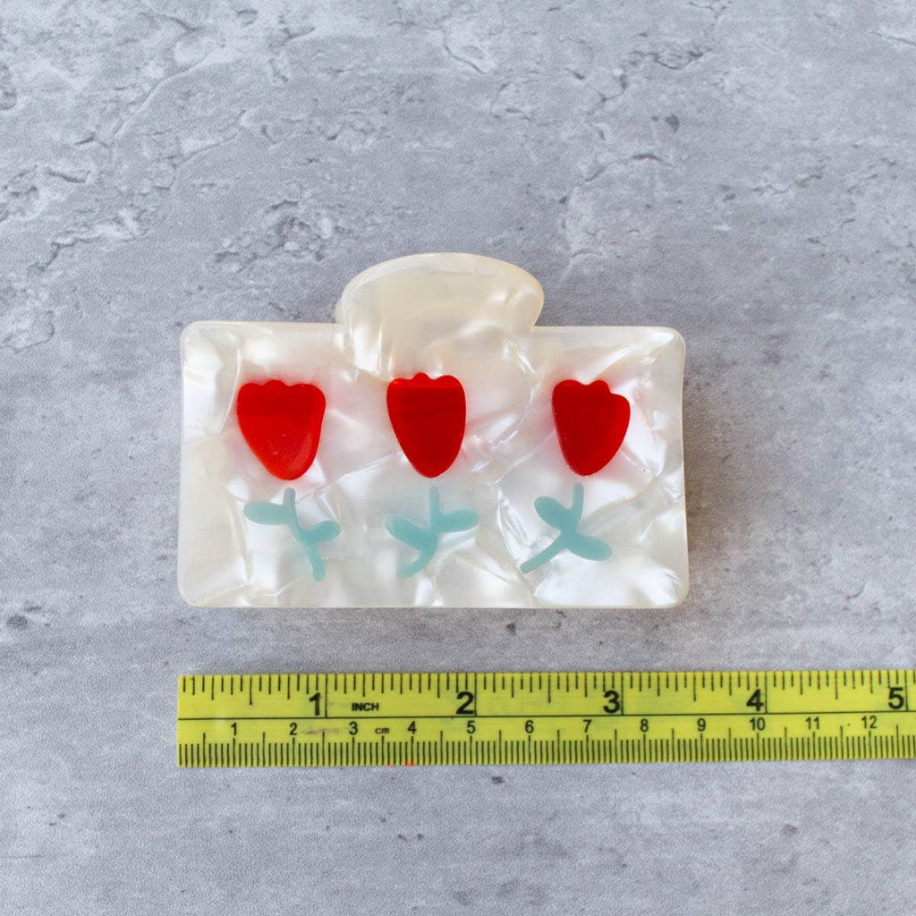Eco Beyond the Tulip Hair Claw Clip: Vintage Tulip Red