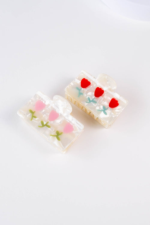 Eco Beyond the Tulip Hair Claw Clip: Vintage Tulip Red