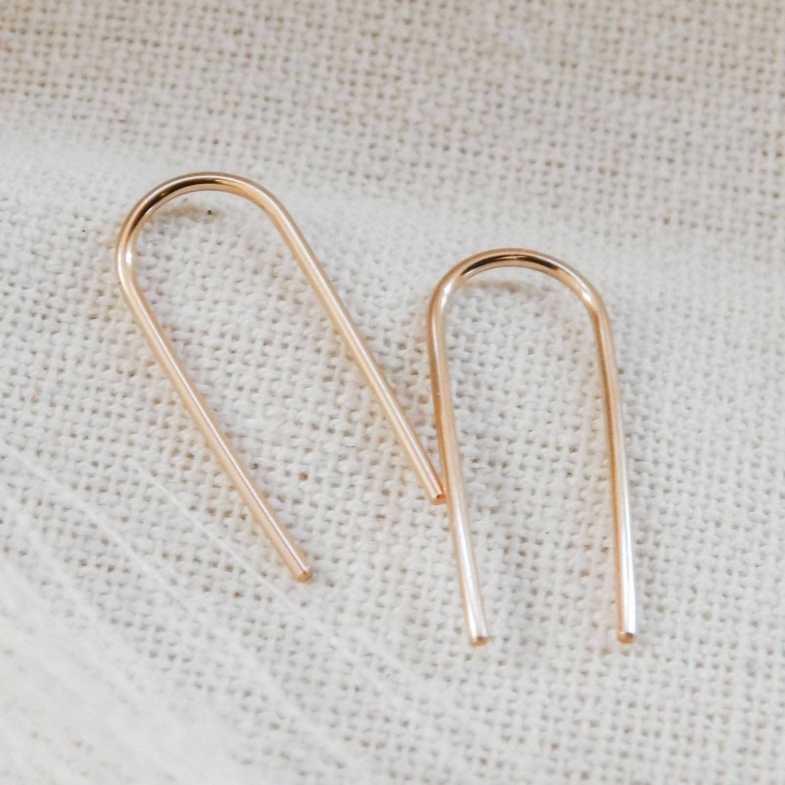 Open Arc Dangle Earrings, 14k Gold Fill & Sterling Silver: SILVER