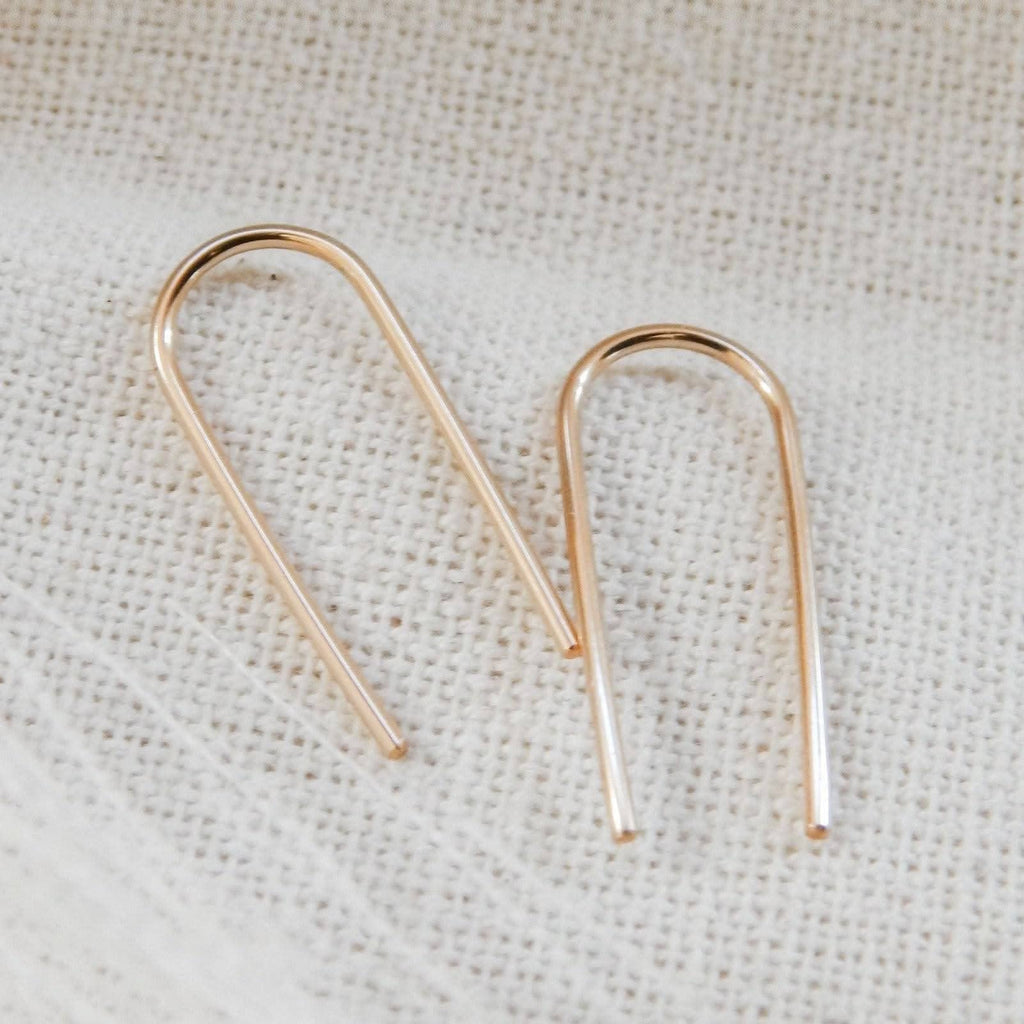 Open Arc Dangle Earrings, 14k Gold Fill & Sterling Silver: Gold